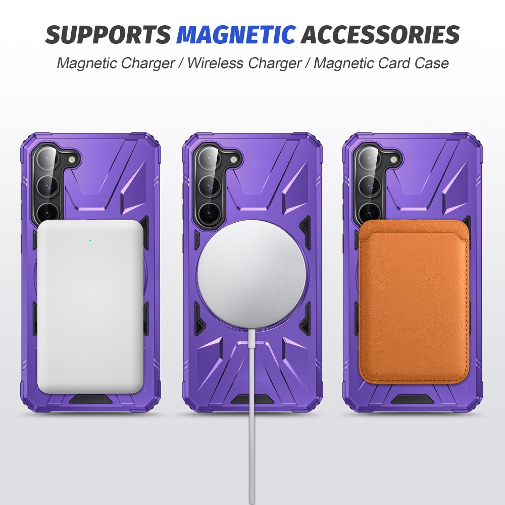  Samsung Galaxy S25/S24 Skal MagSafe Kickstand Hybrid Lila