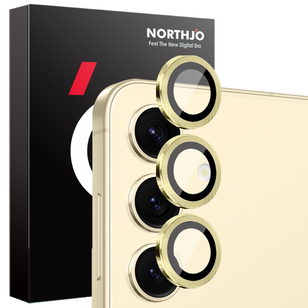 NORTHJO NORTHJO Galaxy S25 Linsskydd Härdat Glas Guld