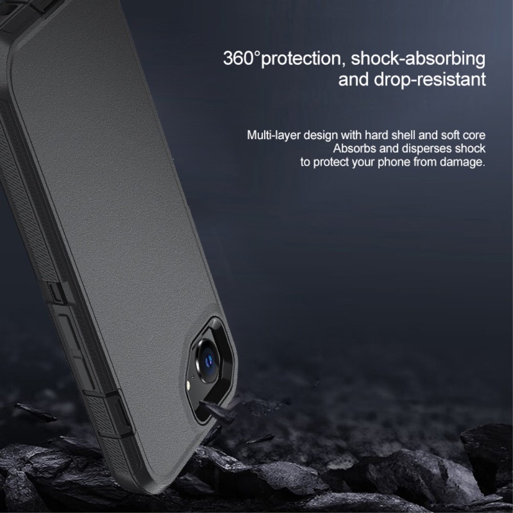  iPhone 17e / 16e Skal Extreme Shockproof Hybrid Svart/Grå
