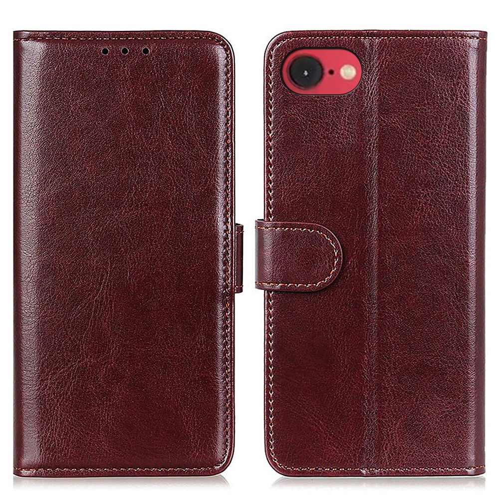  iPhone 17e / 16e Fodral Crazy Horse Läder Brun