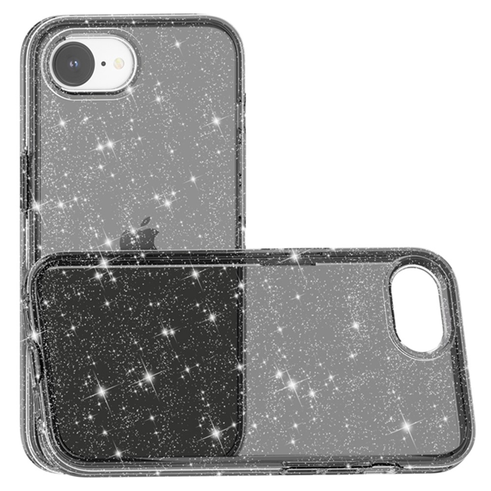  iPhone 17e / 16e Skal Glitter Shockproof Svart