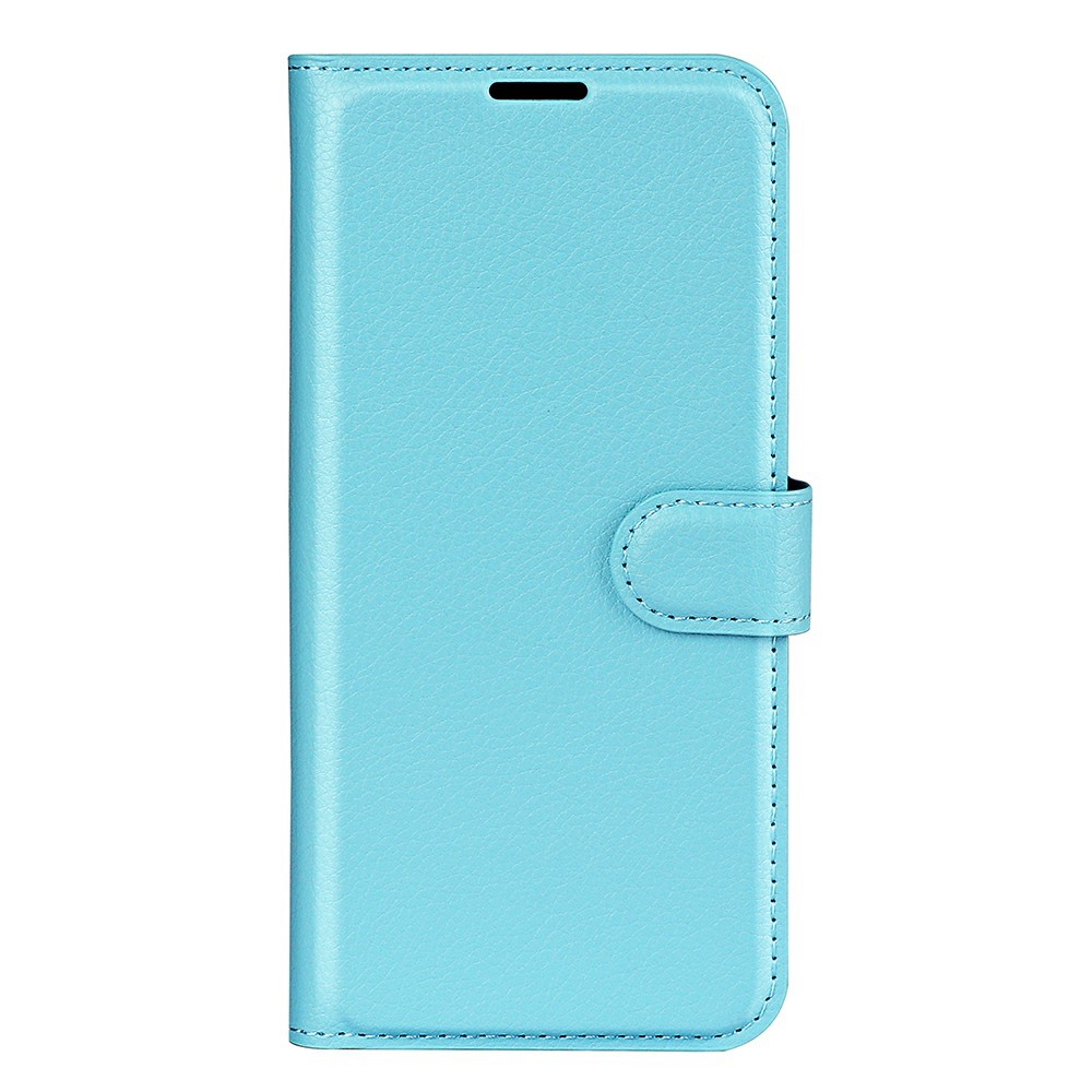  iPhone 17e / 16e Fodral Litchi Läder Blå
