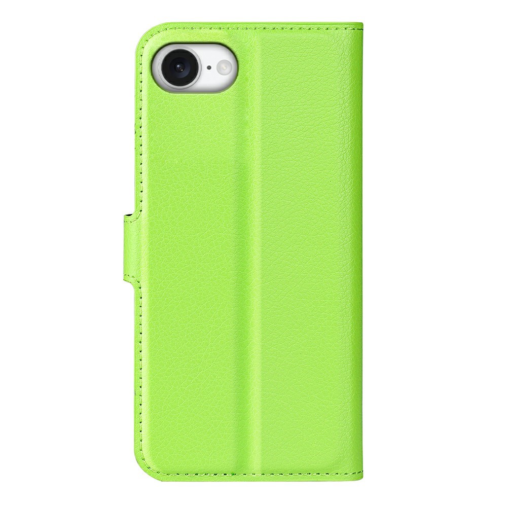  iPhone 17e / 16e Fodral Litchi Läder Grön