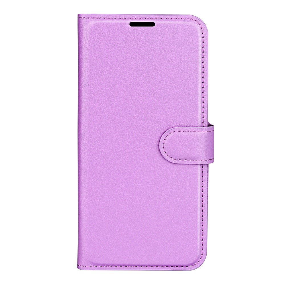  iPhone 17e / 16e Fodral Litchi Läder Lila