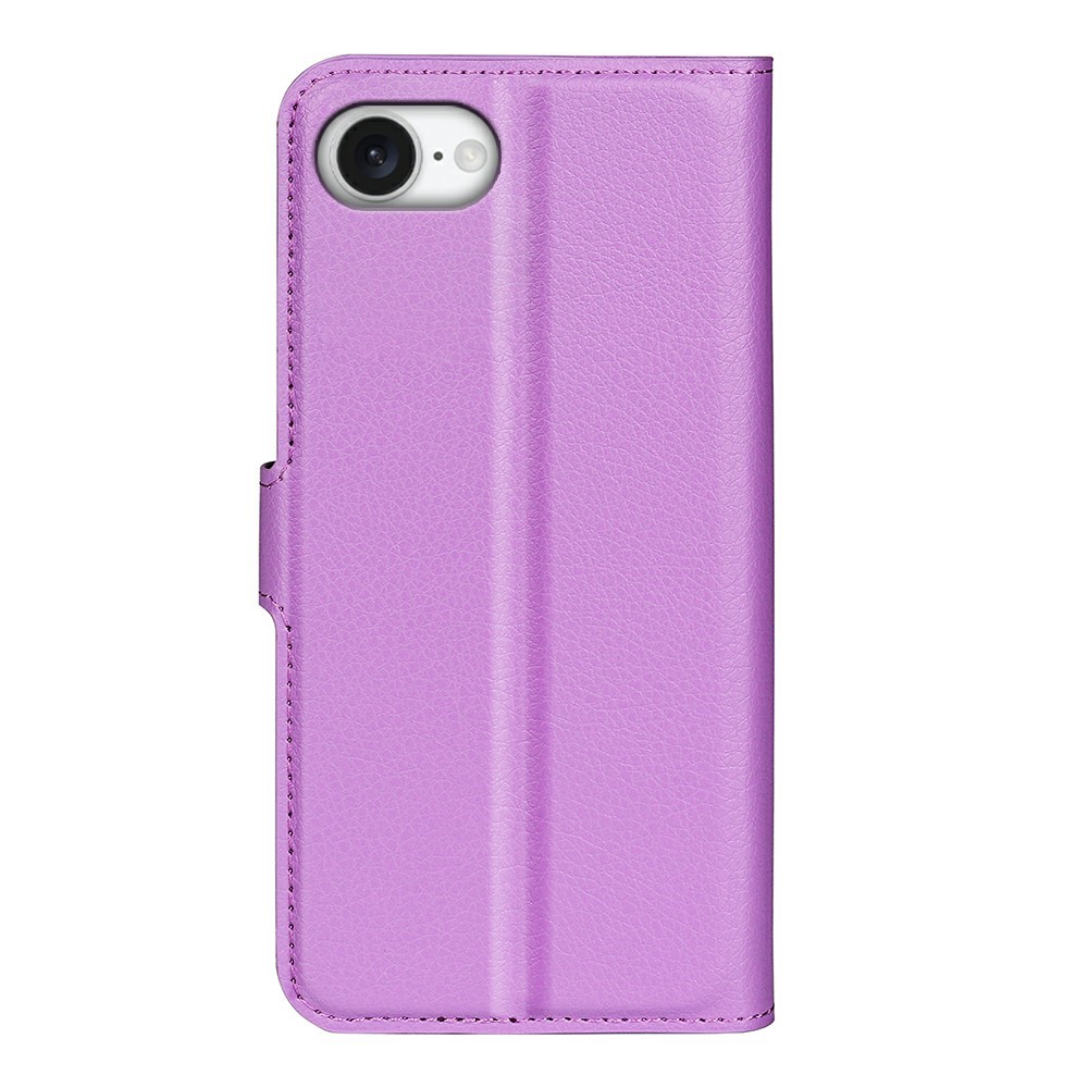  iPhone 17e / 16e Fodral Litchi Läder Lila