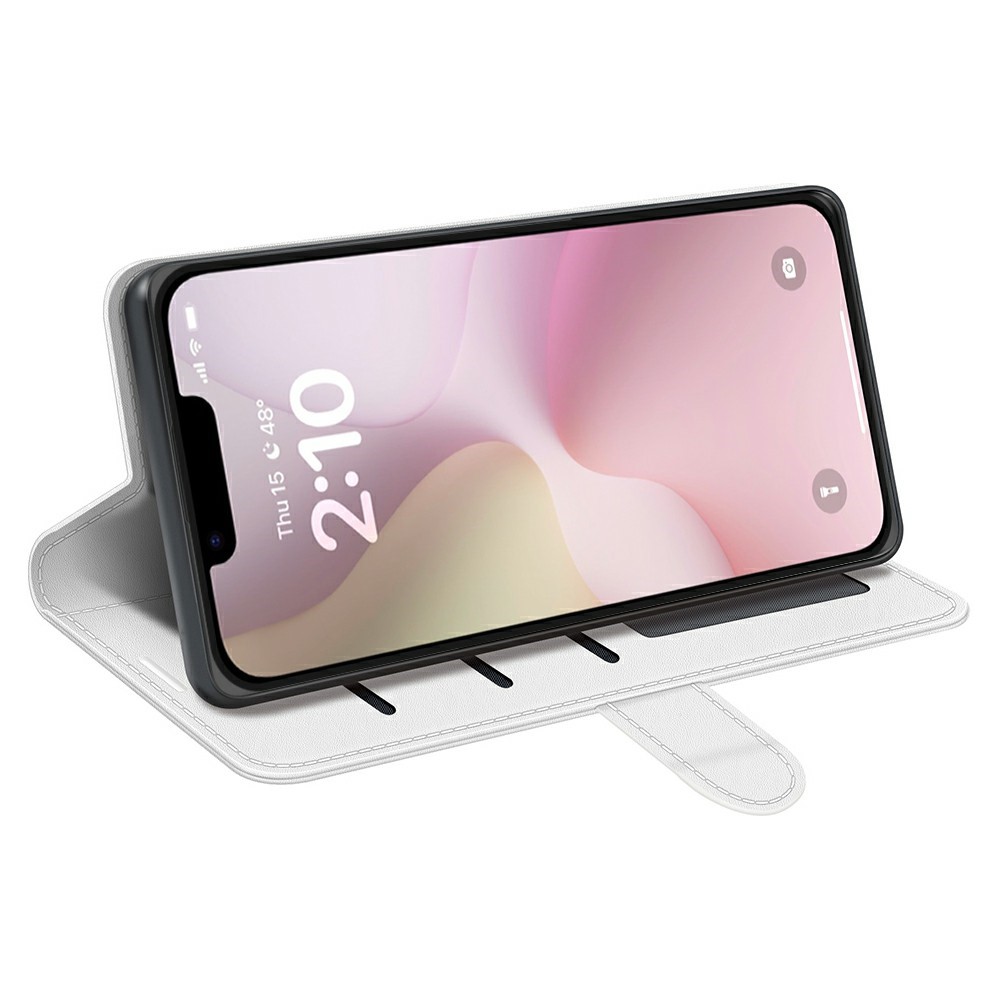  iPhone 17e / 16e Fodral Crazy Horse Läder Vit