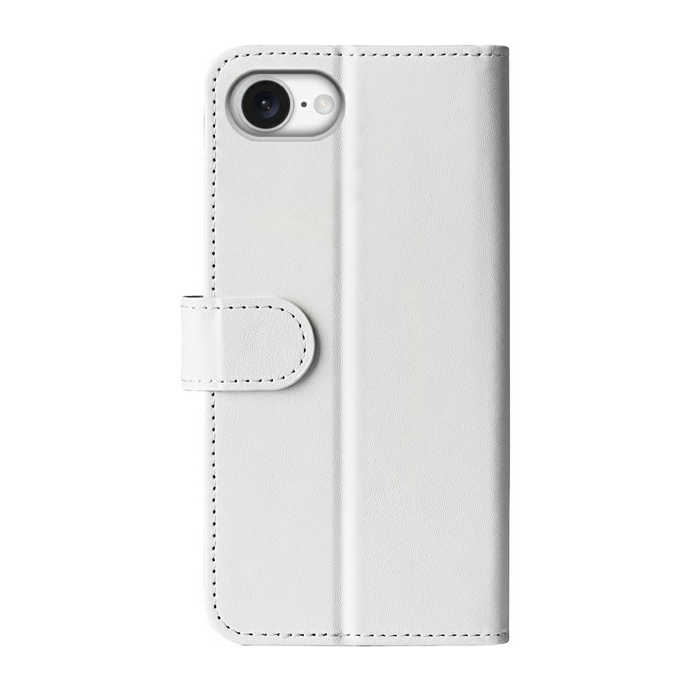  iPhone 17e / 16e Fodral Crazy Horse Läder Vit