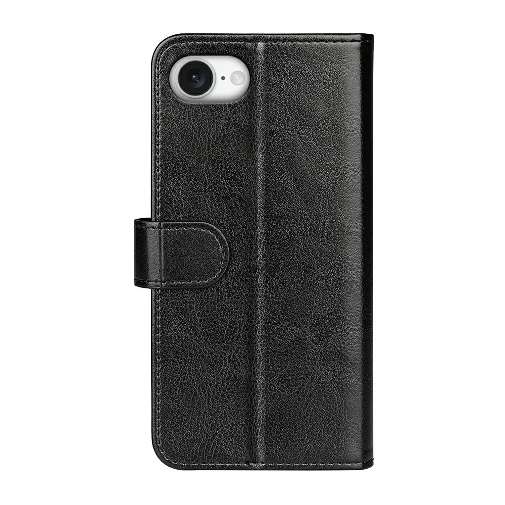 iPhone 17e / 16e Fodral Crazy Horse Läder Svart