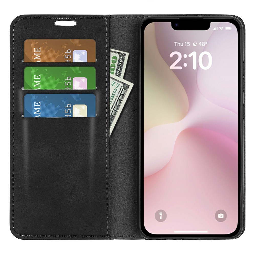  iPhone 17e / 16e Fodral Flip Skin Touch Svart