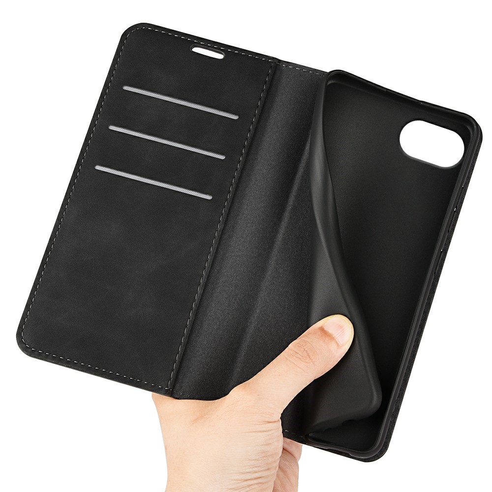  iPhone 17e / 16e Fodral Flip Skin Touch Svart
