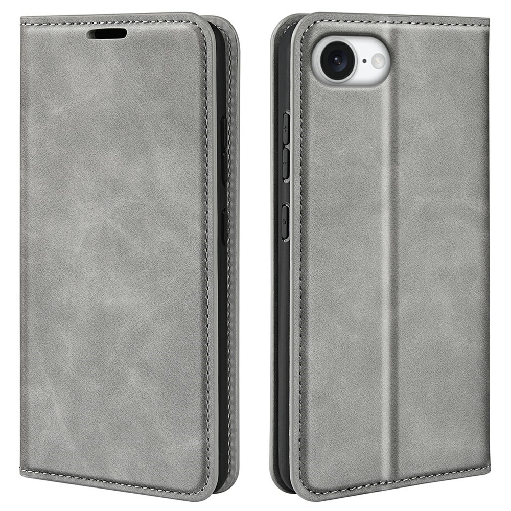  iPhone 17e / 16e Fodral Flip Skin Touch Grå
