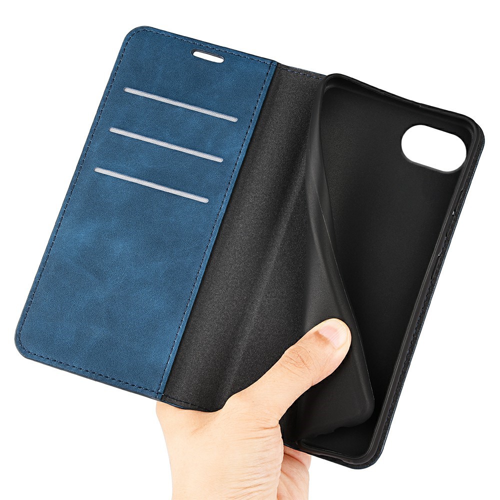  iPhone 17e / 16e Fodral Flip Skin Touch Blå
