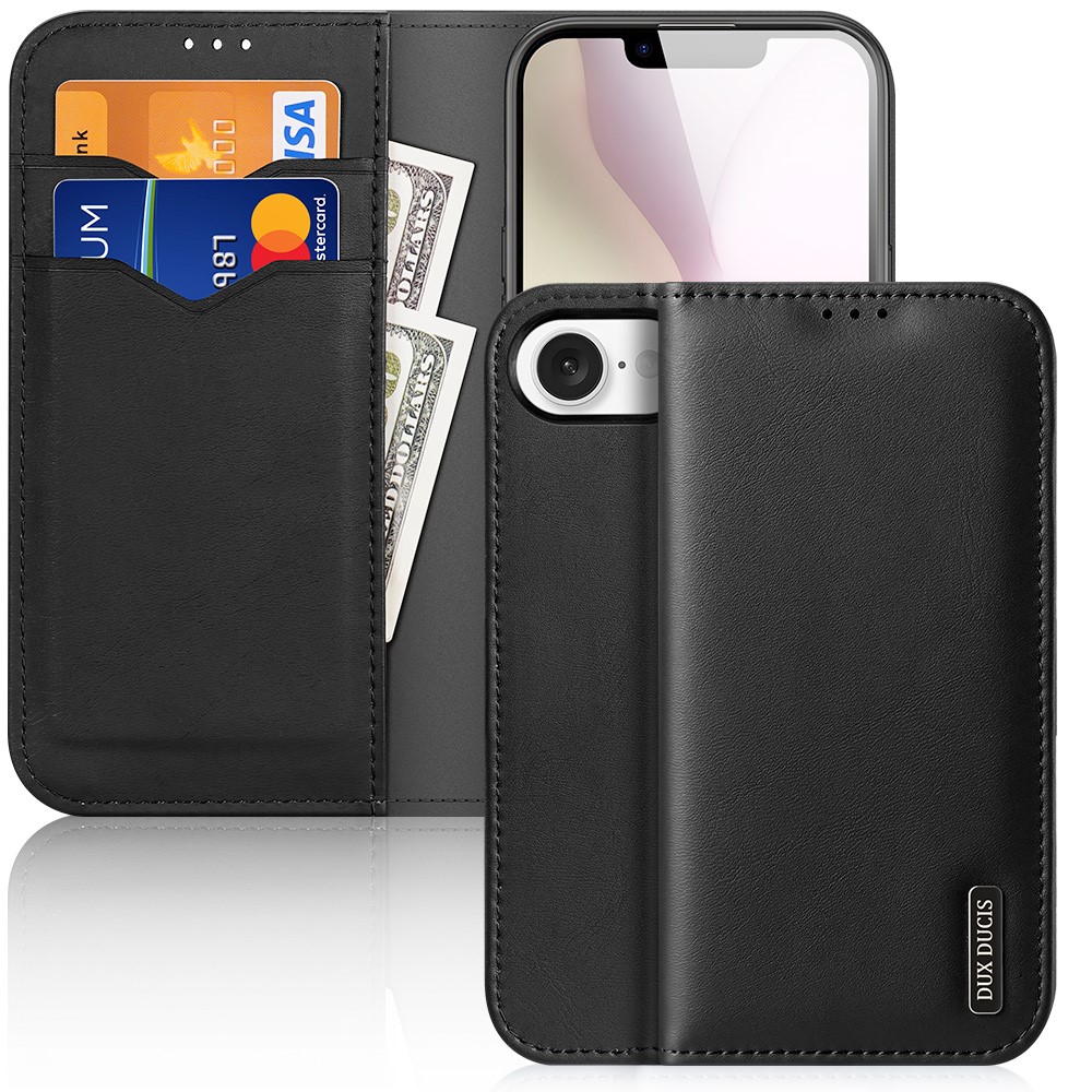 DUX DUCIS DUX DUCIS iPhone 17e / 16e Fodral HIVO Äkta Läder Svart