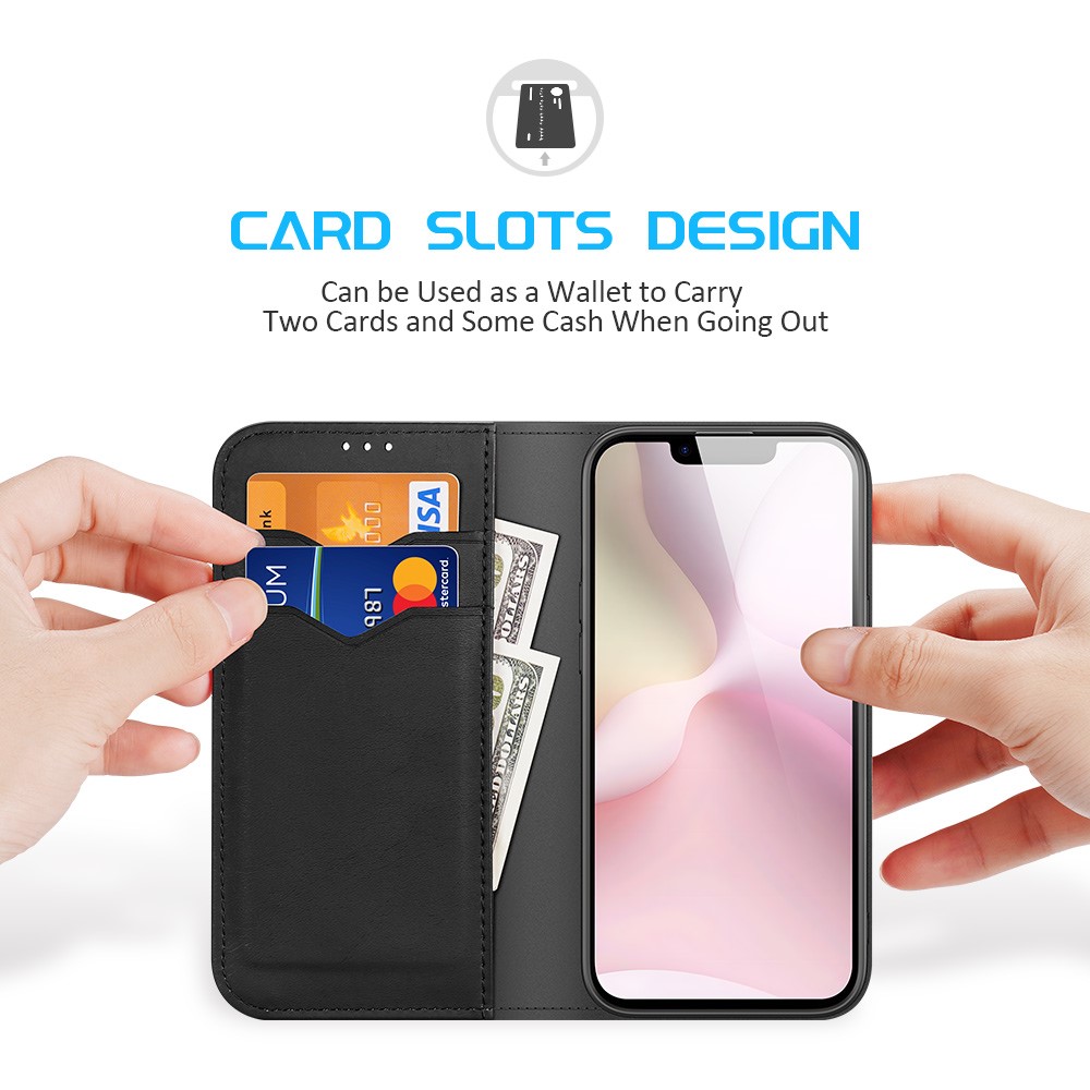 DUX DUCIS DUX DUCIS iPhone 17e / 16e Fodral HIVO Äkta Läder Svart