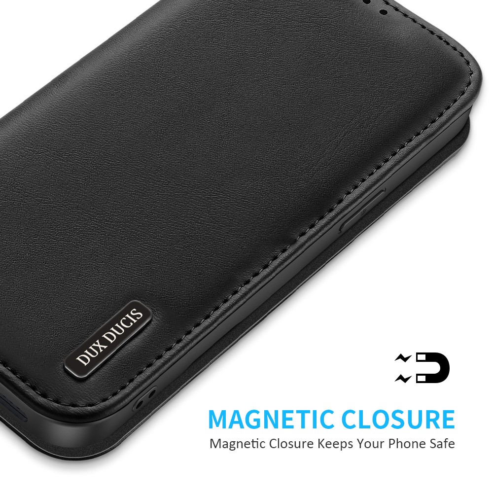 DUX DUCIS DUX DUCIS iPhone 17e / 16e Fodral HIVO Äkta Läder Svart