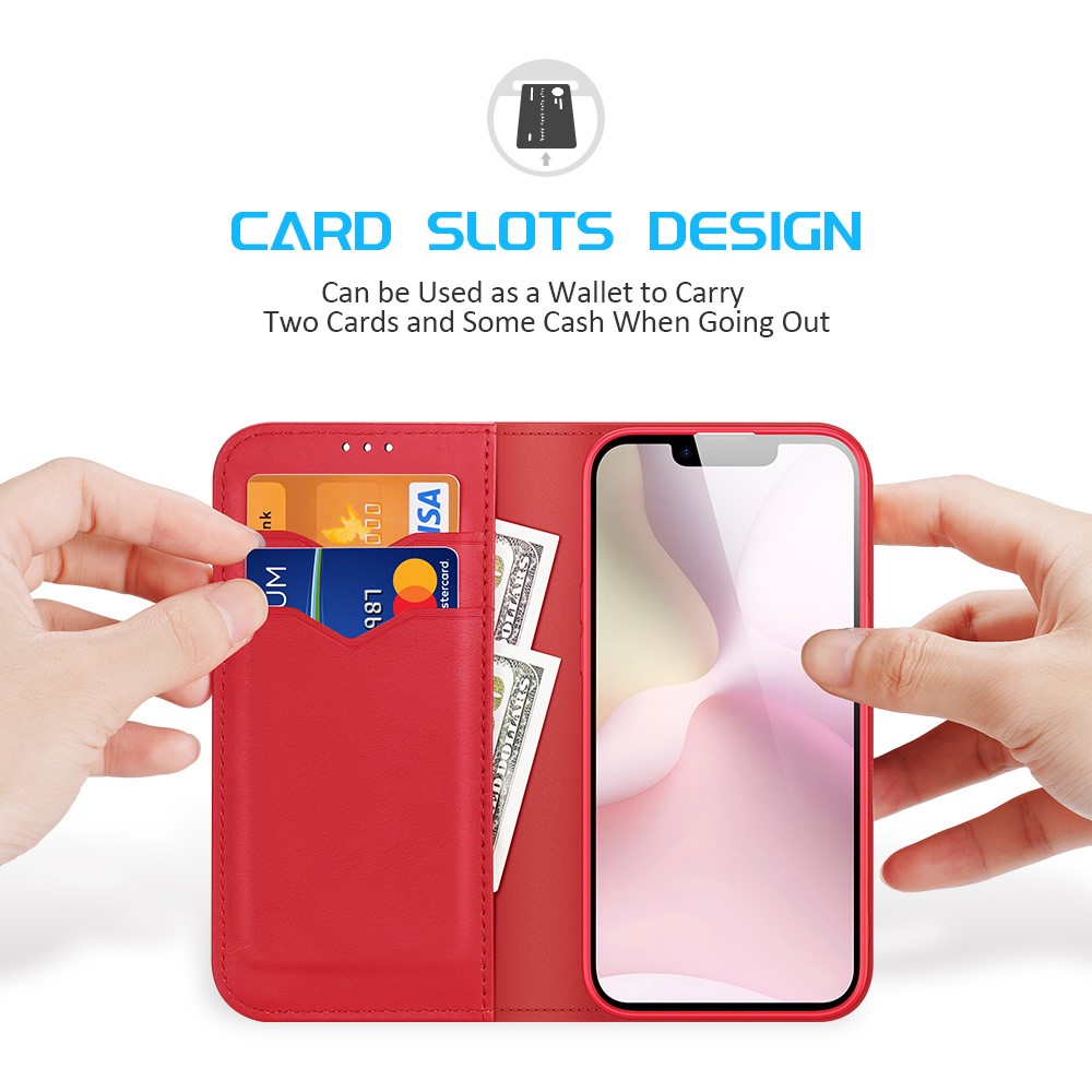 DUX DUCIS DUX DUCIS iPhone 17e / 16e Fodral HIVO Äkta Läder Röd