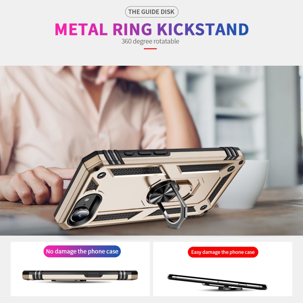  iPhone 17e / 16e Skal Shockproof Hybrid Ring Guld