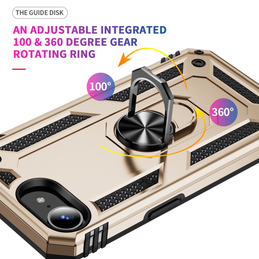  iPhone 17e / 16e Skal Shockproof Hybrid Ring Guld