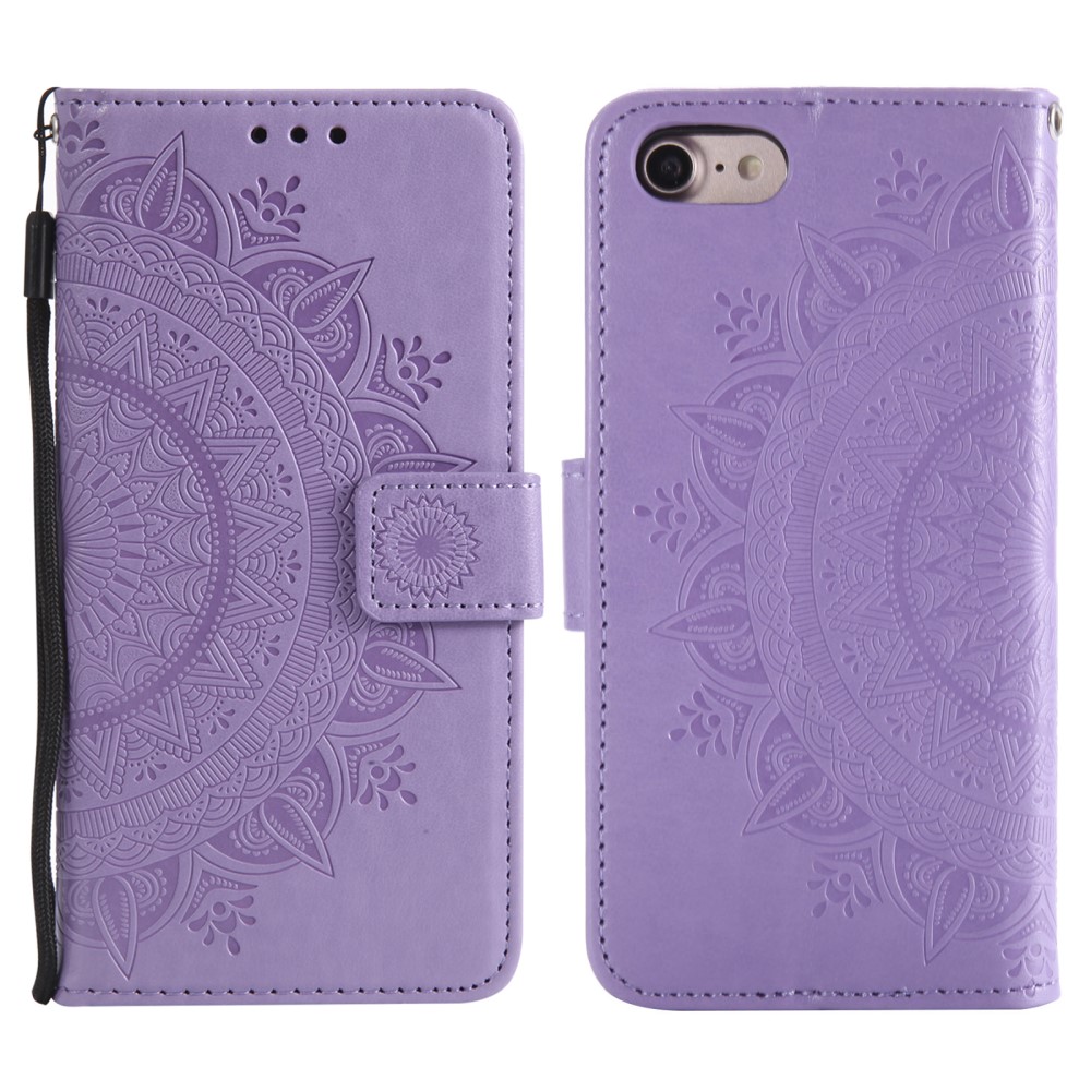  iPhone 17e / 16e Fodral Mandala Läder Lila