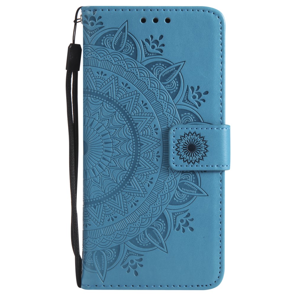  iPhone 17e / 16e Fodral Mandala Läder Blå