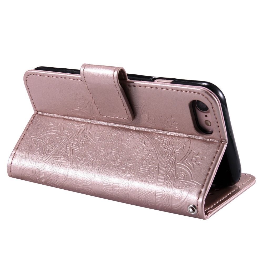  iPhone 17e / 16e Fodral Mandala Läder Roséguld