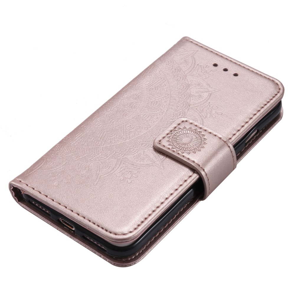  iPhone 17e / 16e Fodral Mandala Läder Roséguld