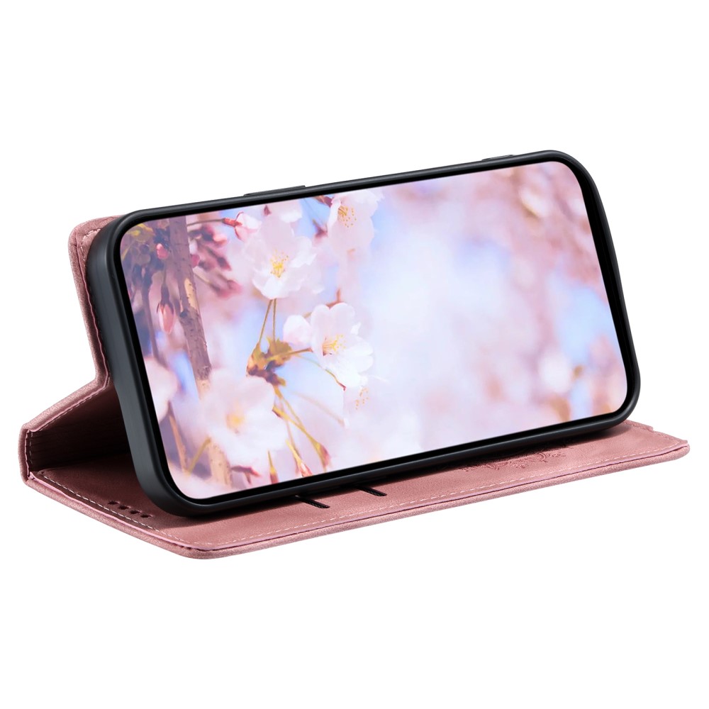  iPhone 17e / 16e Fodral Flip Mandala Läder Roséguld