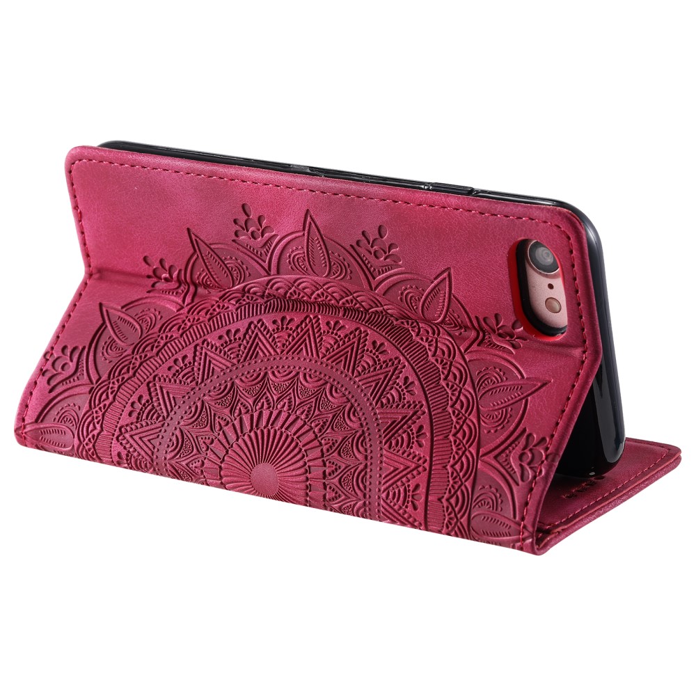  iPhone 17e / 16e Fodral Flip Mandala Läder Rosa