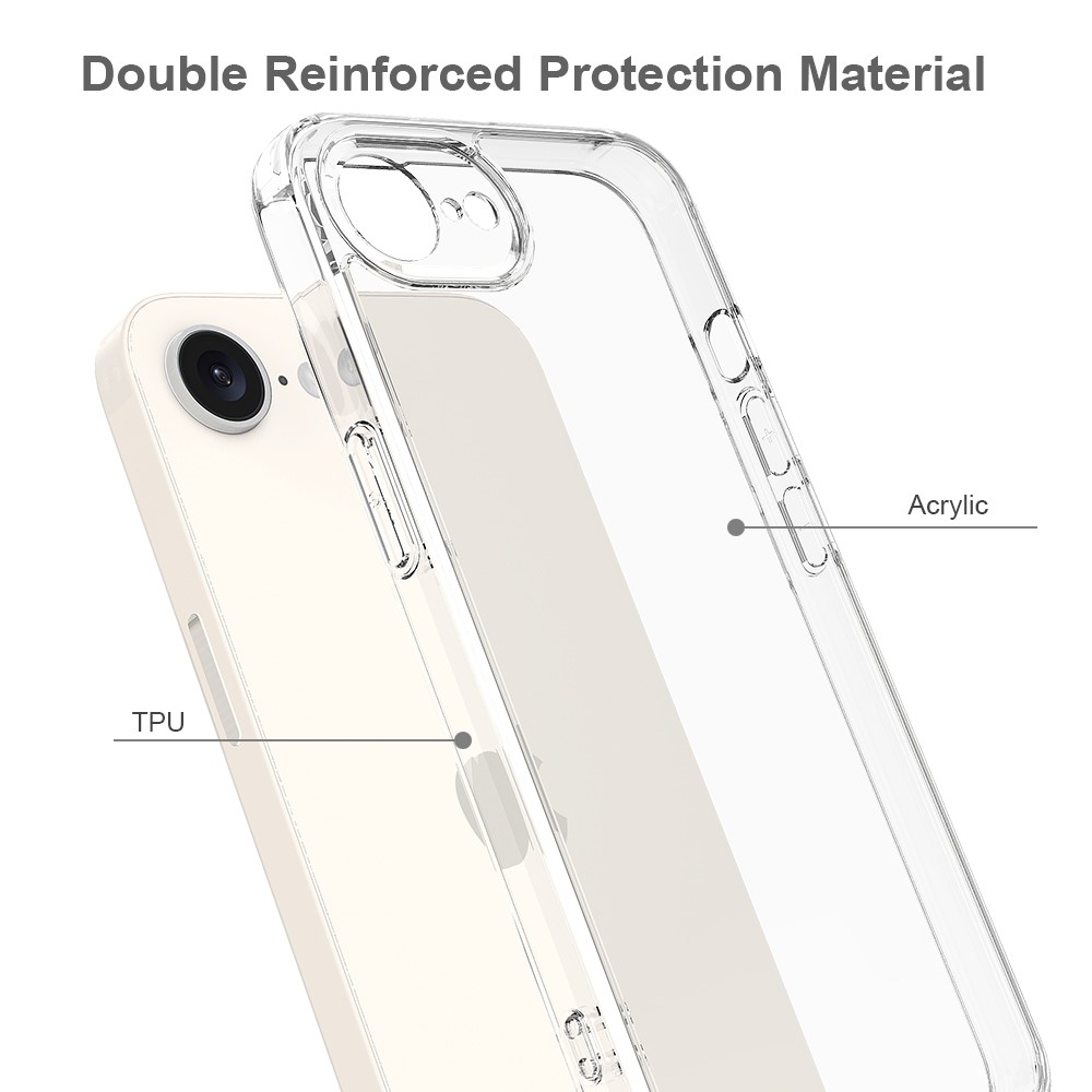  iPhone 17e / 16e Skal TPU / Akryl Transparent