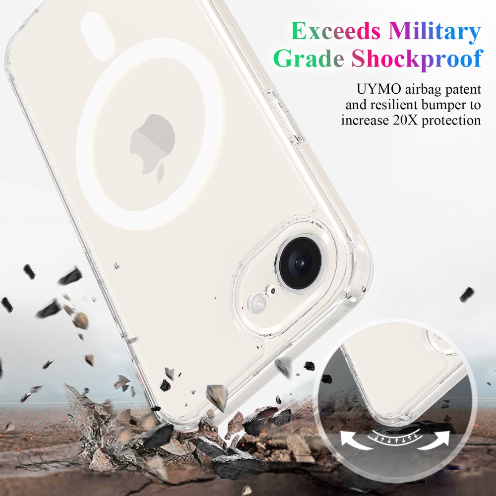  iPhone 17e / 16e Skal MagSafe TPU / Akryl Transparent