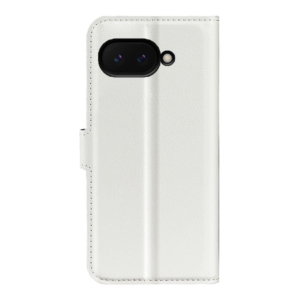  Google Pixel 9a Fodral Litchi Läder Vit