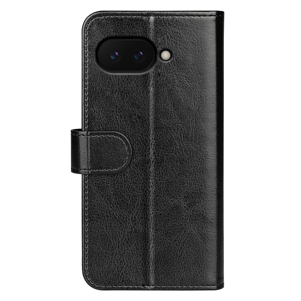  Google Pixel 9a Fodral Crazy Horse Läder Svart