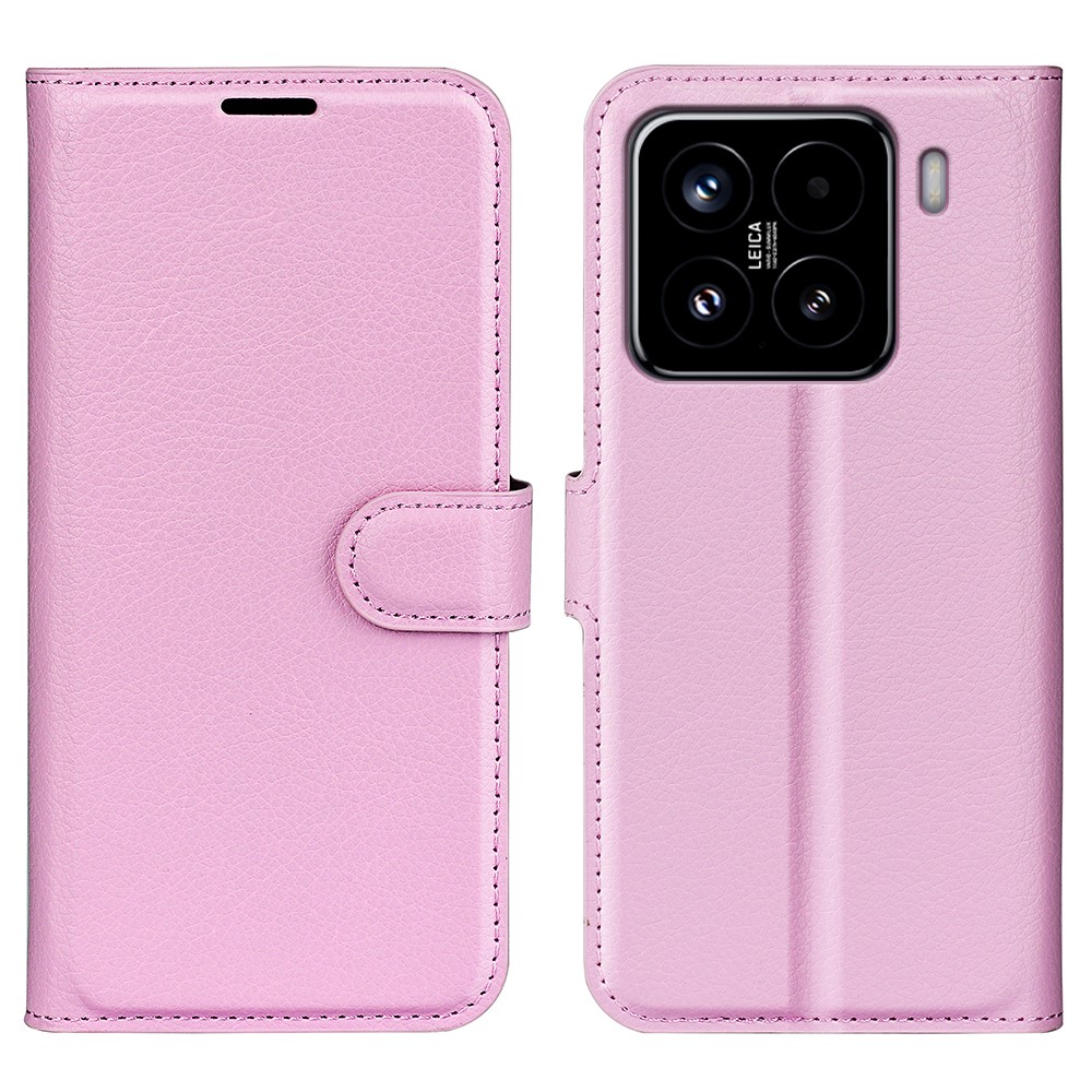 Xiaomi 15 Fodral Litchi Läder Ljus Rosa