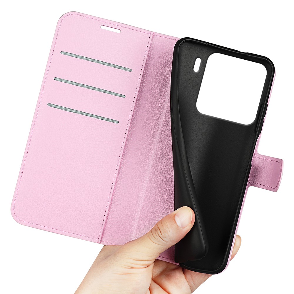  Xiaomi 15 Fodral Litchi Läder Ljus Rosa