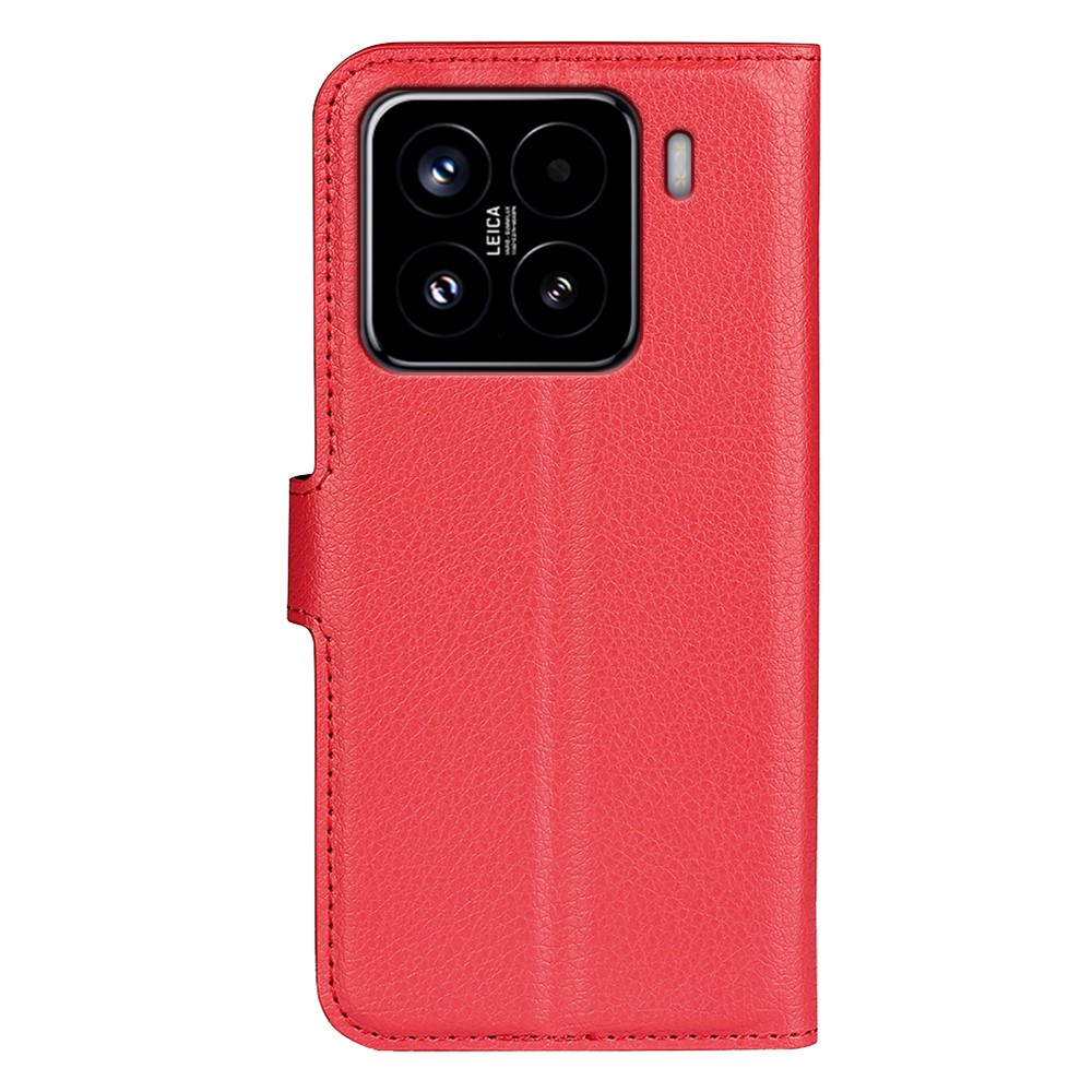  Xiaomi 15 Fodral Litchi Läder Röd