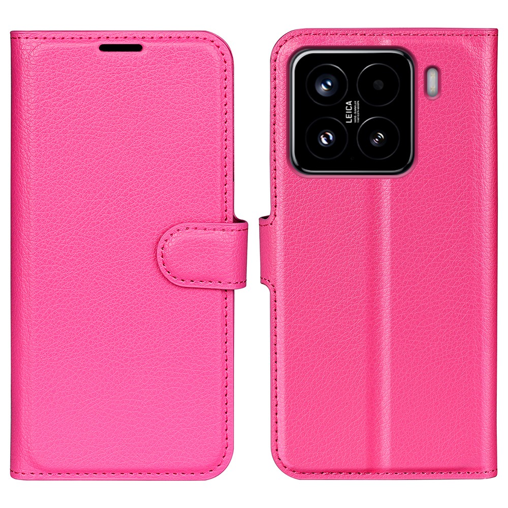  Xiaomi 15 Fodral Litchi Läder Rosa
