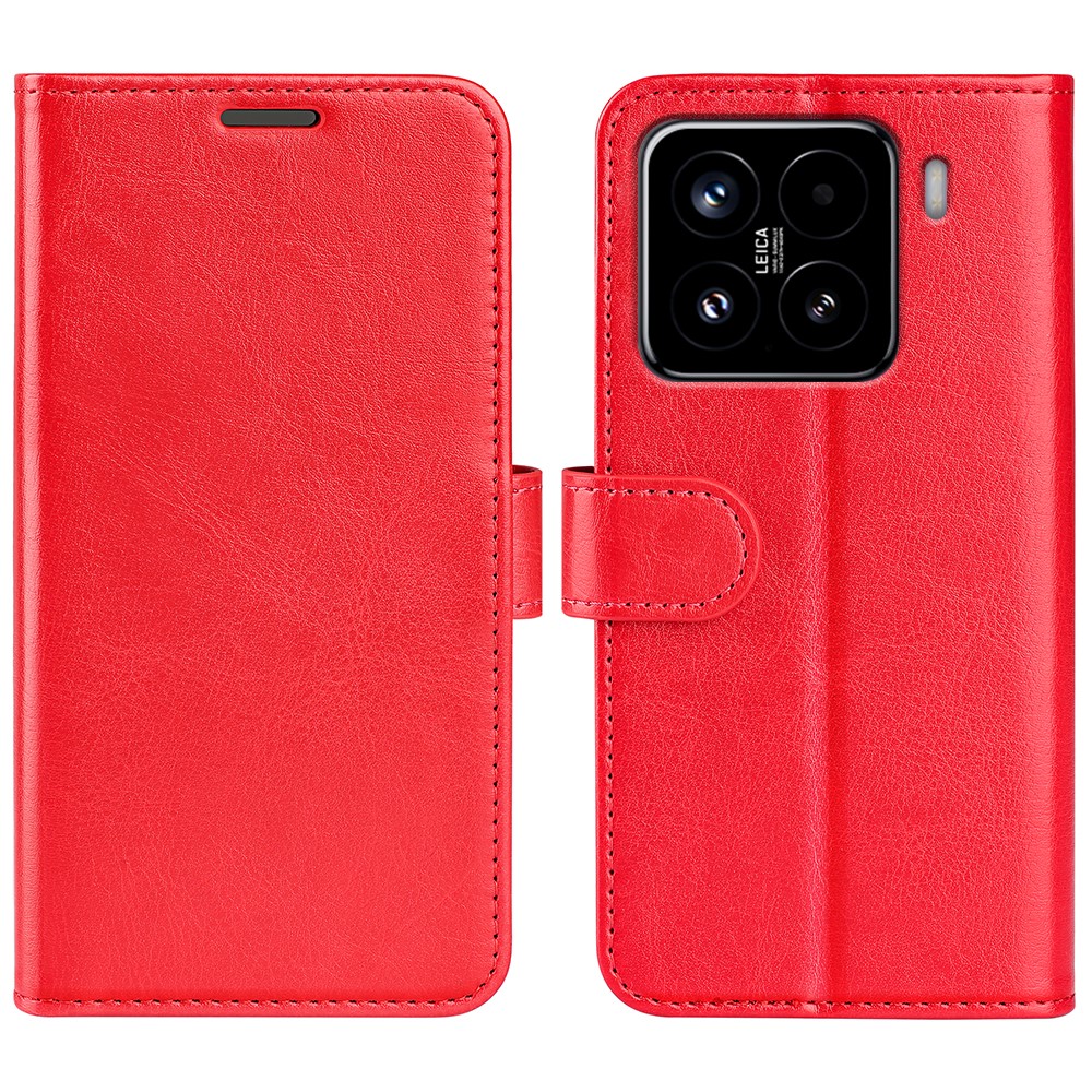  Xiaomi 15 Fodral Crazy Horse Läder Röd
