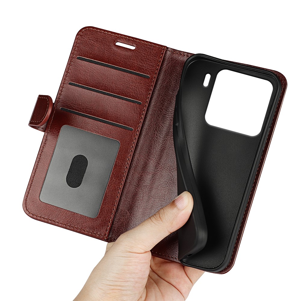  Xiaomi 15 Fodral Crazy Horse Läder Brun