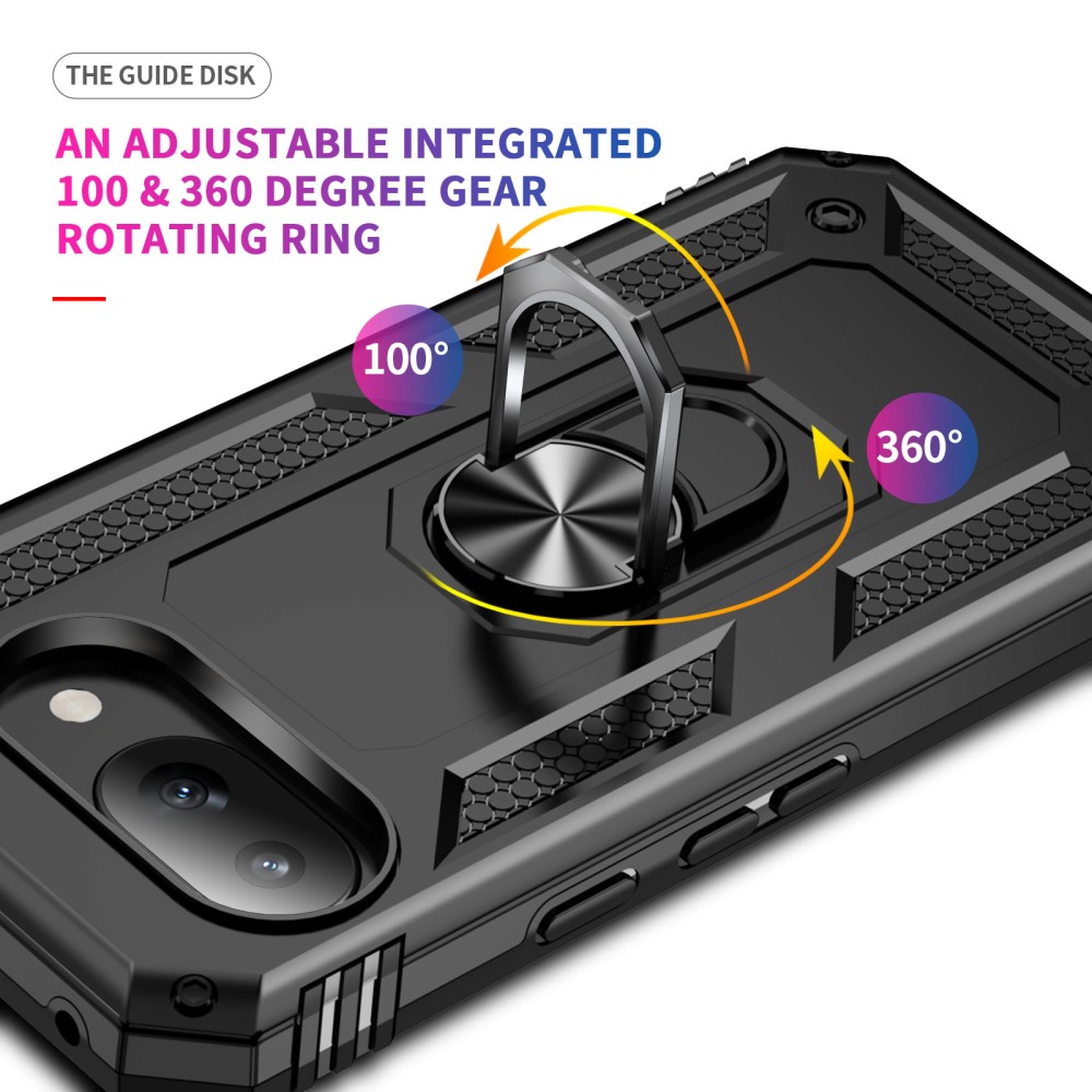 Google Pixel 9a Skal Shockproof Hybrid Ring Svart