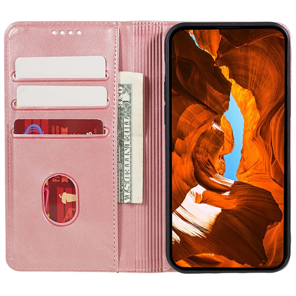  Nothing Phone 3a Pro Fodral Flip Läder Roséguld