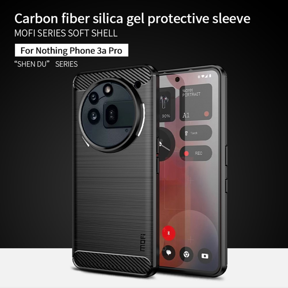 MOFI MOFI Nothing Phone 3a Pro Skal Borstad Stål Textur Röd