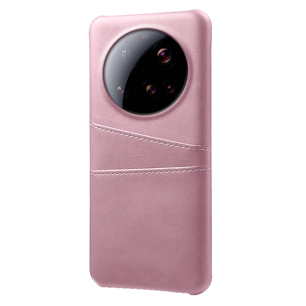  Xiaomi 15 Ultra Läderbelagt Skal Med Kortfack Roséguld