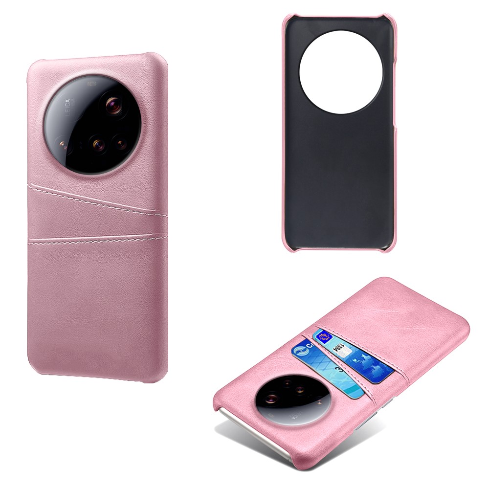  Xiaomi 15 Ultra Läderbelagt Skal Med Kortfack Roséguld