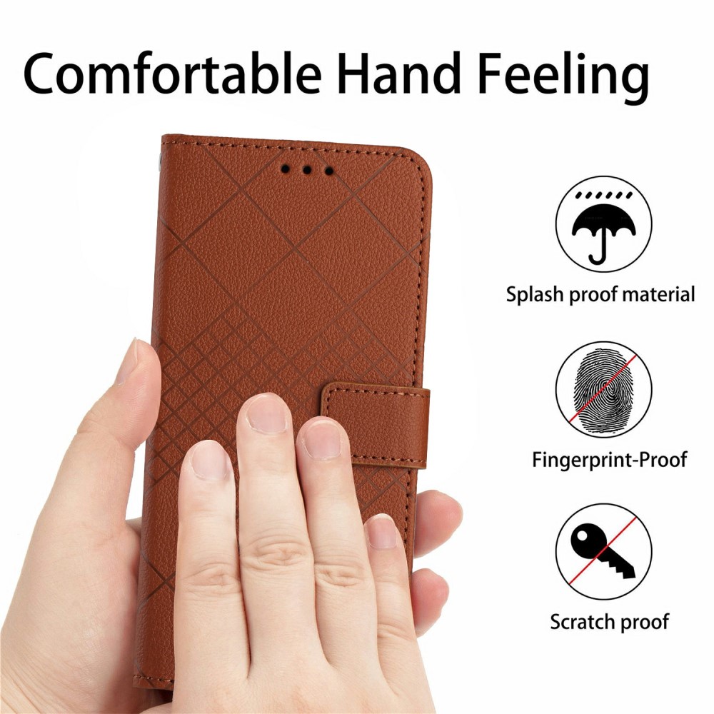  Xiaomi 15 Ultra Fodral Läder Rhombus Brun