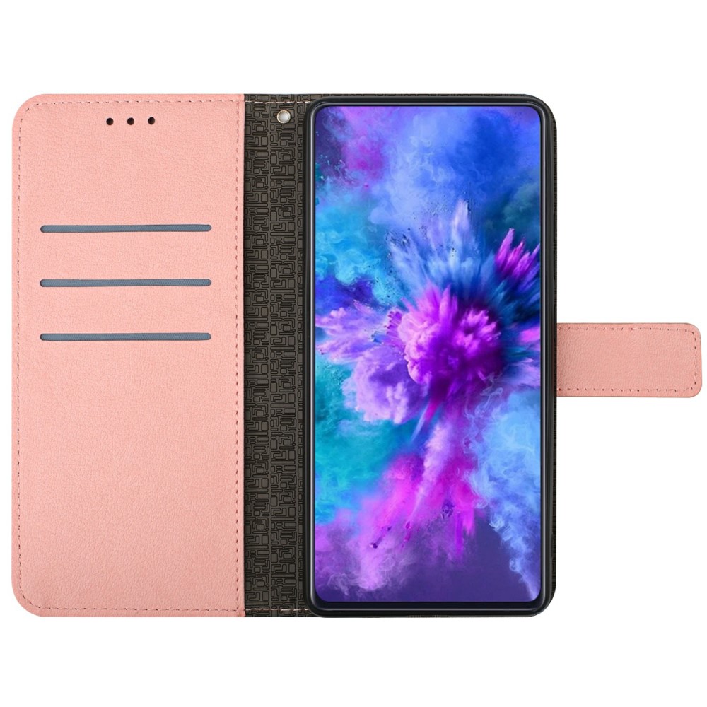  Xiaomi 15 Ultra Fodral Läder Rhombus Rosa