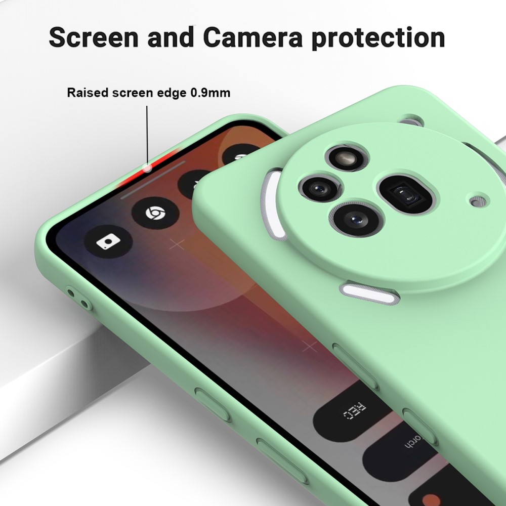  Nothing Phone 3a Pro Skal Liquid Silikon Med Strap Grön