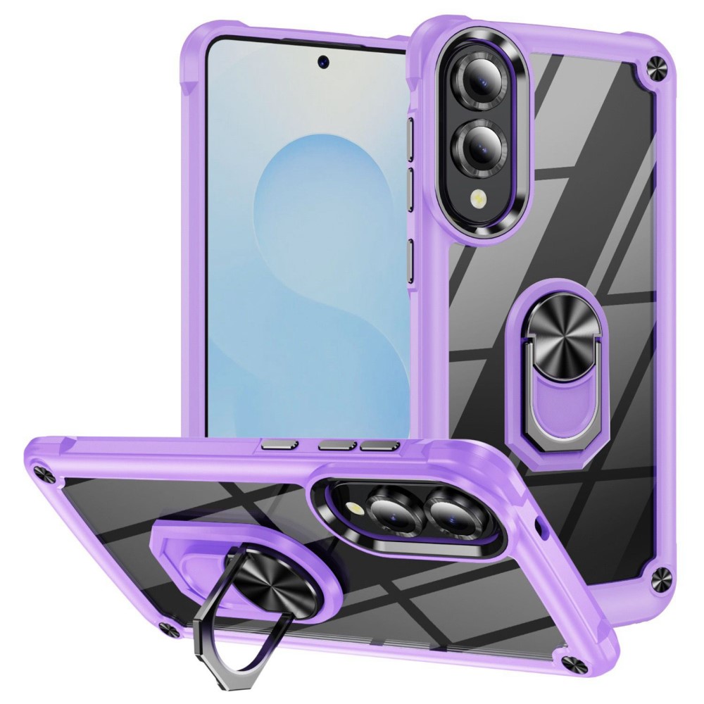  Samsung Galaxy S25 Edge Skal Shockproof Ring Hybrid Lila