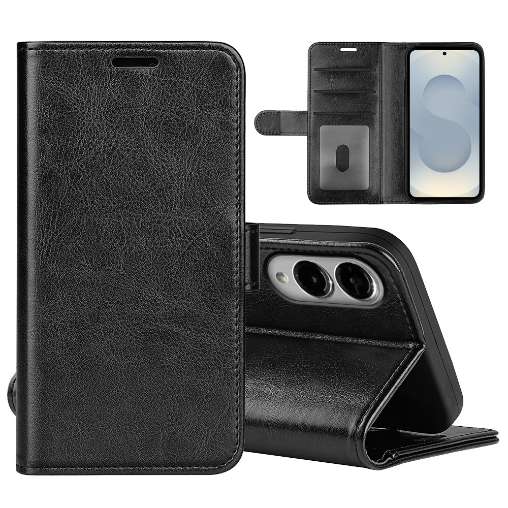  Samsung Galaxy S25 Edge Fodral Crazy Horse Läder Svart