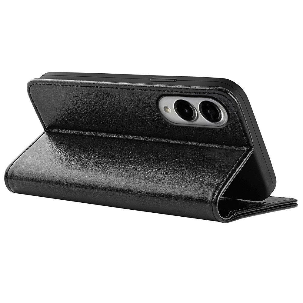  Samsung Galaxy S25 Edge Fodral Crazy Horse Läder Svart
