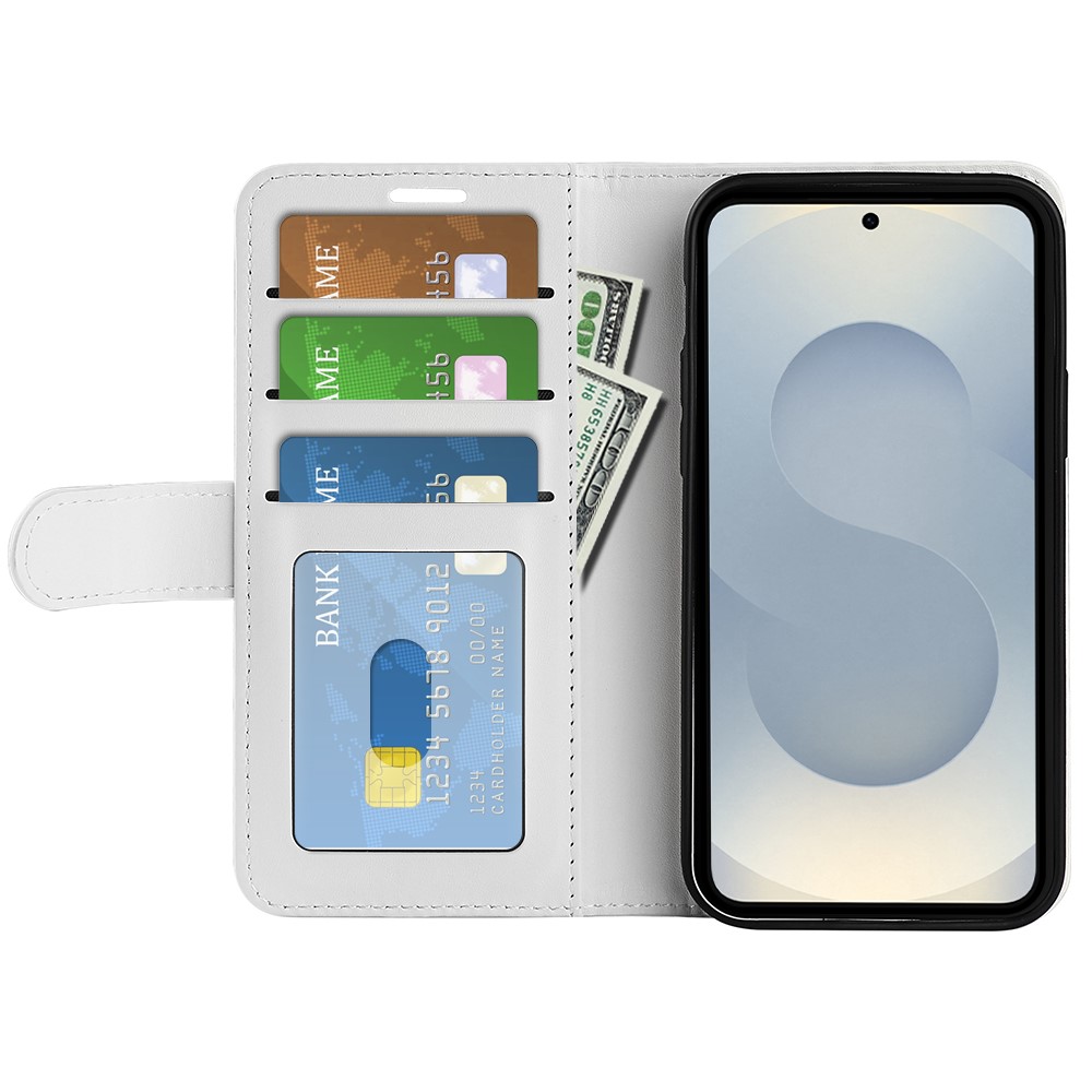  Samsung Galaxy S25 Edge Fodral Crazy Horse Läder Vit